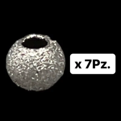 7 Sfere rondelle perle raccordo distanziatrici in argento 925 glitterate Lar.3mm - Immagine 1 di 4