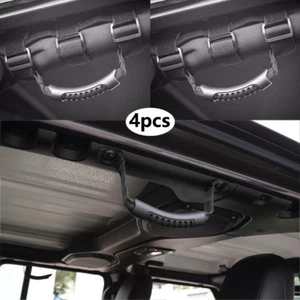 Black Front+Rear Roll Grab Handles Bar fits Jeep Wrangler JL/JT 2018-2024 2025 - Picture 1 of 11