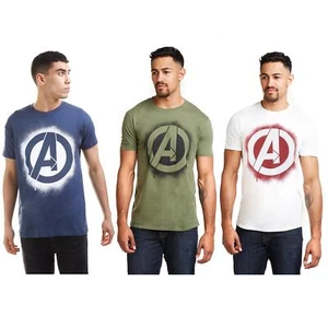 Marvel Avengers Mens T-shirt Stencil Logo XS-2XL Official - Picture 1 of 17