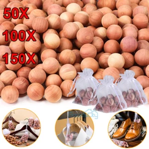 50-150X 100% Nature Aromatic Cedar Storage Balls Repels Insect Mildew for Closet - Picture 1 of 16