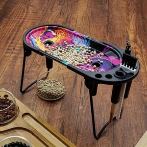 Juego de cargador de cono de bandeja enrollable de hojalata, consola de bandeja enrollable con soporte plegable de metal - Imagen 1 de 8