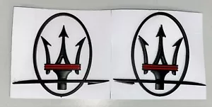 2x INSIGNIA EMBLEMA LATERAL Para MASERATI GHIBLI QUATTROPORTE LEVANTE Negro Mate - Imagen 1 de 2