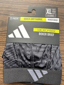 Adidas Mens XL (40-42) Microfiber Boxer Brief Quick Dry Fabric 1 Pack NEW - Picture 1 of 5
