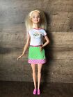 Barbie Pizza Playset Barbie Doll ONLY Pink & White Skirt Green Apron Pizza Shirt