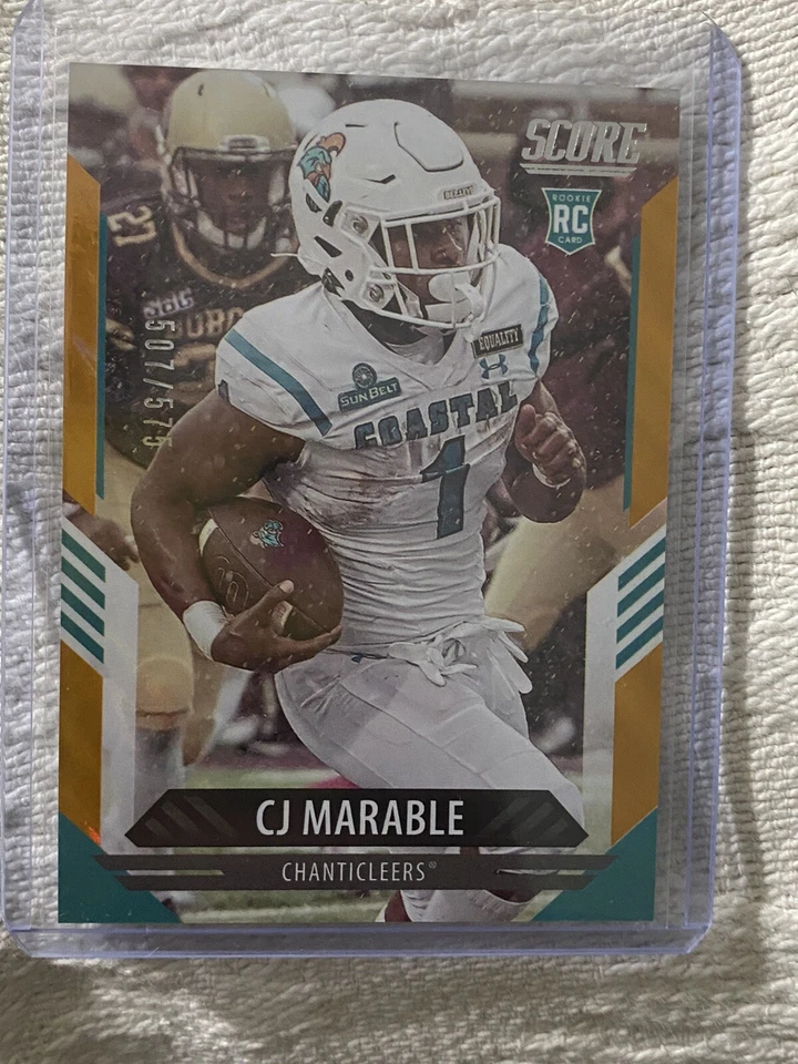 2021 Score Football CJ Marable LAVA Parallel RC Rookie Card #398 #’d 507/575 SP - Image 1 of 1