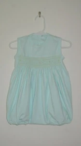 New Spring Summer One Piece Aqua Yellow roses Smocked Baby 6M - Picture 1 of 2