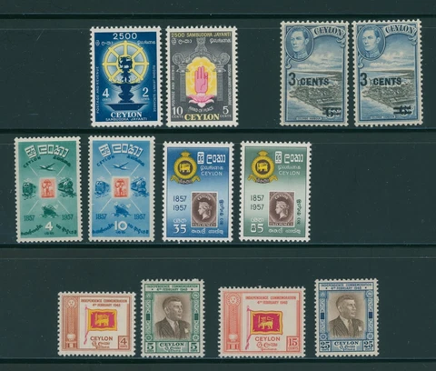 Ceylon Assortment #2 MNH 1950 Issues $$ 384466 Cover
