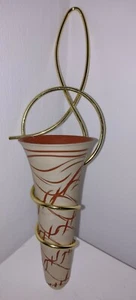 Mid Century Wand vase 🌼 KERAMIK / MESSING 🌼 50iger Jahre - Bild 1 von 5
