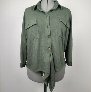 Jeanswest Womens Sally Tie Front Shirt Thyme Green Size XL - 7 - Bild 1 von 10