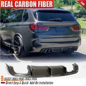 BMW X5M F85 X6M F86  REAL CARBON Rear Bumper Diffuser Spoiler Fit For 2015-2019 - Bild 1 von 12