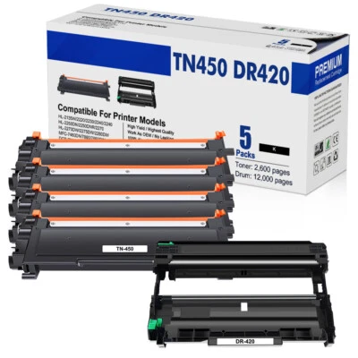 DR420 Drum or TN450 Toner for Brother HL-2270DW 2280DW MFC-7360N DCP-7065DN Lot - Image 1 of 4