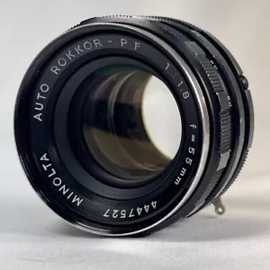 MINOLTA AUTO ROKKOR - PF 1:1.8 f=55mm Vintage MF Standard Lens Very good - Picture 1 of 11