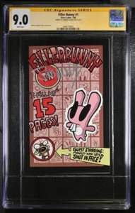 Filler Bunny #1 Slave Labor Graphics CGC SS 9.0 Firmado Jhonen Vasquez - Imagen 1 de 2