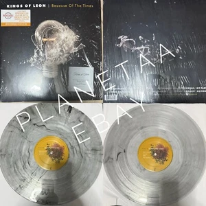 KINGS OF LEON BECAUSE OF THE TIMES Clear Smokey White Colored Vinyl - Picture 1 of 8