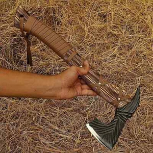 Viking Axe Handmade Carbon Steel camping survival axe Leather Sheath For Gift - Picture 1 of 1