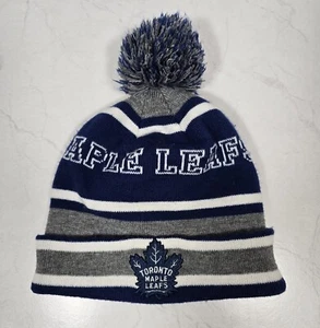NHL Toronto Maple Leafs Winter Beanie Adult One Size Cuffed Pom Pom Hat - Picture 1 of 7