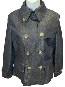 LRL Ralph Lauren Denim Zweireiher Jacke Gr. LARGE Dunkelblau Gold Metallic - Bild 1 von 14