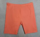 Short de motard Zenana Premium 3X orange pêche corail coton basique spandex legging