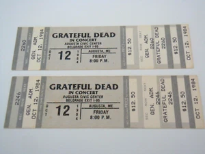 GRATEFUL DEAD 2 VINTAGE UNBENUTZTE KONZERTKARTEN Jerry Garcia Bob Weir Ephemera - Bild 1 von 9