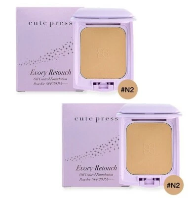 2 x Cute Press Evory Retouch Oil Control Foundation Powder #N2 SPF30 PA+++ 12 g. - Image 1 of 3