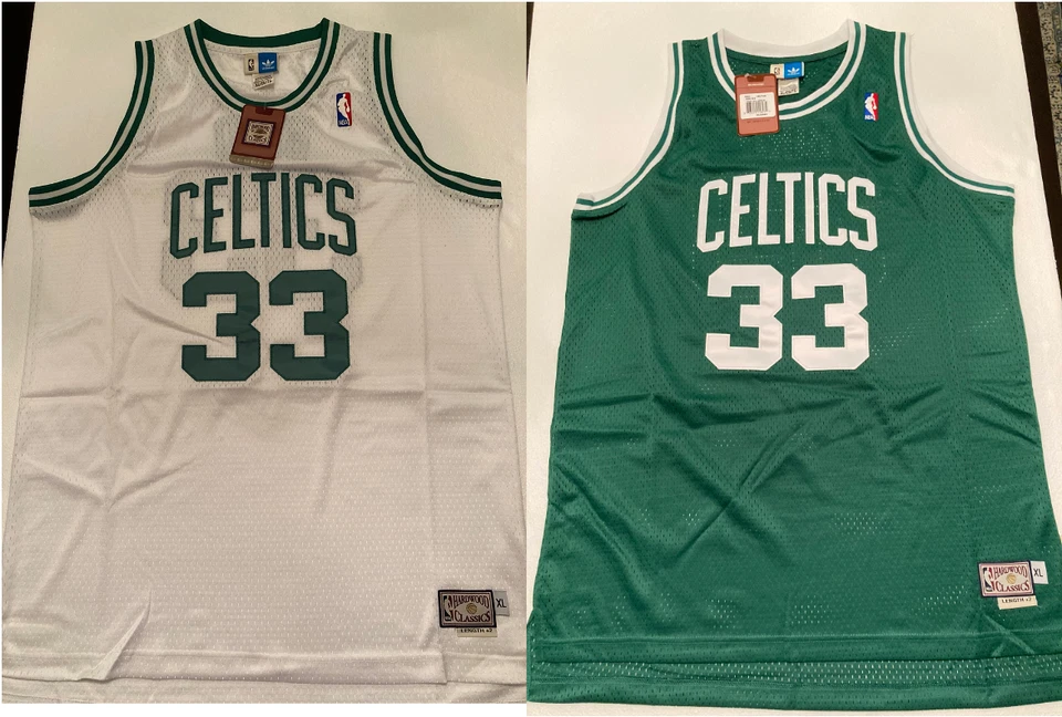 100% 正品阿迪达斯波士顿凯尔特人队拉里·伯德球衣男式 XL 码 — 第 1/1 张图片
