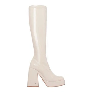 Hollows Oat Patent Stretch Platform Boots By Windsor Smith - Picture 1 of 5