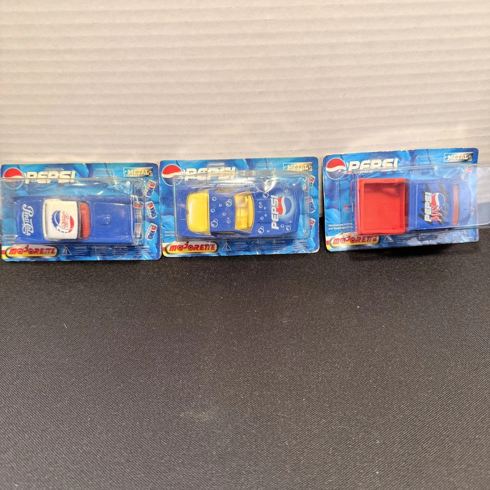 Majorette Pepsi Cola Diecast Lot (3) - Series 200, 1999 Pepsi Max, Classic - Image 1 of 4