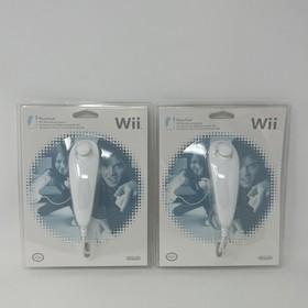 2 NEW Genuine Nintendo Wii Nunchuck Official OEM Factory Sealed White Read