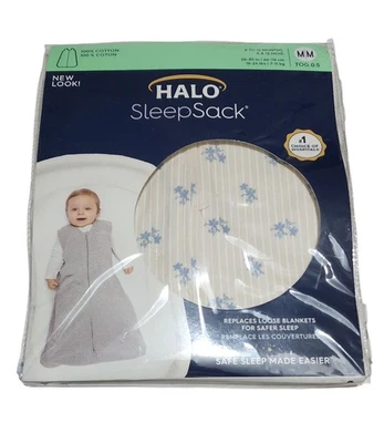 ¡Nuevo! Saco de Dormir Halo Envoltura 6 a 12 Mo Talla M Azul Flores Floral Blanco Beige Foto 1 de 4