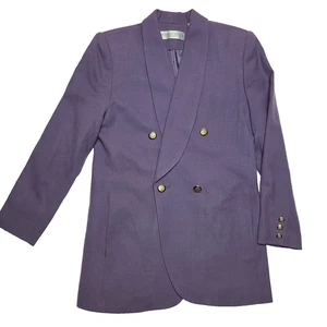 Blazer Amanda Smith 100% Lana Púrpura Lavanda Tono Dorado Botones Talla 8 - Imagen 1 de 6