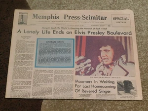 17.08.1977 Memphis Press-Scimitar Zeitung Elvis Tod Sonderausgabe - Bild 1 von 2