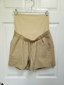 Pantalones Cortos Maacie Beige Maternidad Panel Vientre Pull On Ropa Activa Mujer M - Imagen 1 de 4