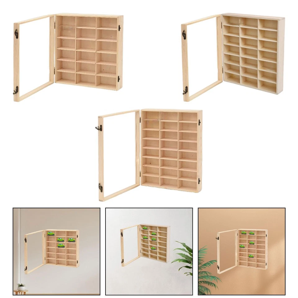 Wooden Toy Car Display Case Collectible Organizer Protection Display Shelf - Image 1 of 1