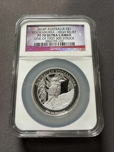 2014-P NGC PF70 UC Australia $1 Kookaburra High Relief One Of 1st 500 Struck - Picture 1 of 8