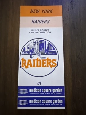 1972 New York Raiders WHA INAUGURAL First Season Roster & Schedule - NM-M - Image 1 of 4