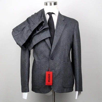 Hugo by Hugo Boss Mens 2-pc Suit Gray Modern-Fit Patch Pocket Jacket 36S E091342 - Image 1 of 4