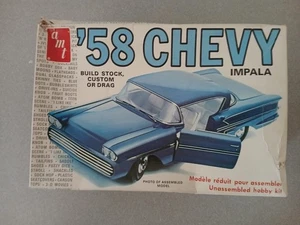 AMT Opened Box 1/25 '58 1958 Chevrolet Chevy Impala Model Kit #T273 - Picture 1 of 16