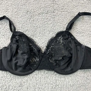 Vintage Olga Bra 36B Balconette Bra 33007 Shimmerlilies Satin Lace Underwire - Picture 1 of 10