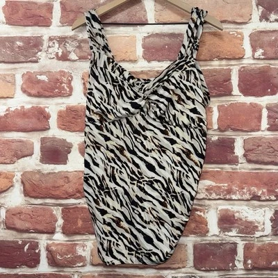 Torrid Top Shirt Womens 2X Multicolor Animal Abstract Ruched Casual Tank  - Image 1 of 4