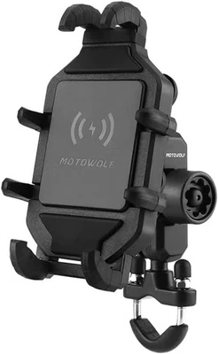 Motorcycle Phone Mount Aluminum Alloy 360° Rotation Shockproof Handlebar Holder - Image 1 of 4