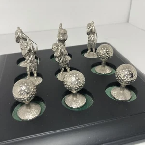 Juego de golf International Silver Co TIC TAC TOE par cuatro piezas de plata base de madera papá - Imagen 1 de 6