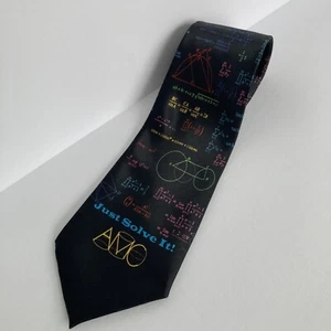 Math Tie Necktie Mens Education Algebra Geometry Equations Professor Teacher Tie - Picture 1 of 7