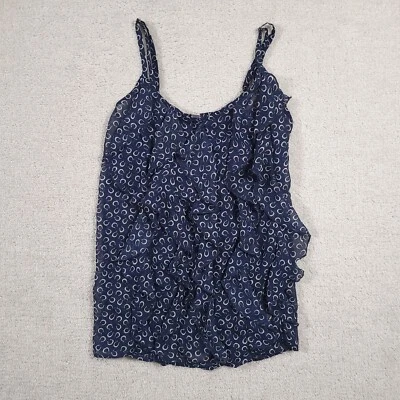 Xhilaration 女式中号蓝色马蹄印花透明无袖背心 — 第 1/4 张图片