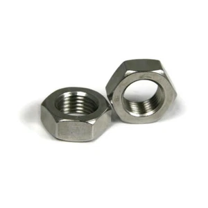 Hex Jam Thin Nuts Left Hand Reverse Thread 304 Stainless Steel - 1/4" to 3/4" - Picture 1 of 3