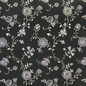 Waverly BELLE EMBROIDERY Floral EBONY BLACK Drapery Upholstery Pillow Fabric BTY - Picture 1 of 7