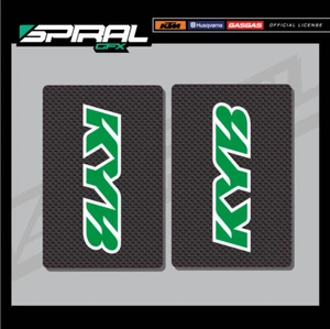 KYB CARBON GREEN UPPER FORK DECALS MOTOCROSS GRAPHICS MX KAWASAKI ALL YEARS - Picture 1 of 1