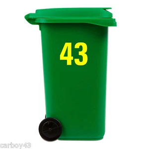 Wheelie Bin Number Stickers - Fluorescent Yellow - 180mm High - Durable - Picture 1 of 1