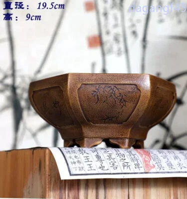 Ceramic Hexagon Big Bonsia Flower Pot Garden Decoration - Image 1 of 4