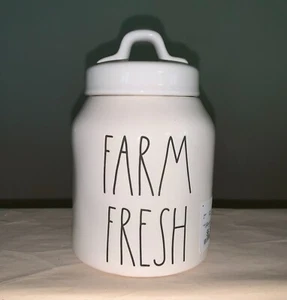 Neu Rae Dunn weiß Baby Farm Fresh Kanister ~ Brandneu ~ kleine Größe Glas 7" - Bild 1 von 7