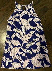 Lilly Pulitzer Mini Alek Dress Galaxy Blue What The Shell $48 Size L - Picture 1 of 2